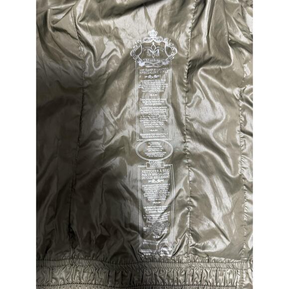 Mackage Jacket Womens Small Olive Hooded Full Zip Windbreaker Leather Trim - Picture 9 of 11